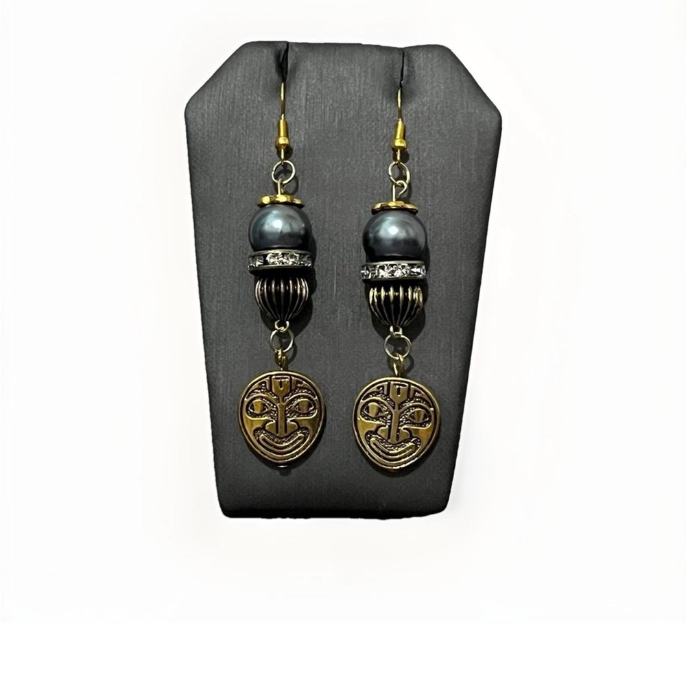 Wicca Mask Handmade Spiritual Healing Charm Earrings. Wicca, Witchcraft.